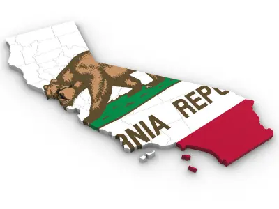 California Political Map 3D model