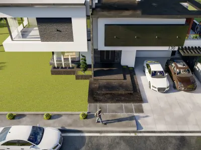 Modern Villa Model House  Miniature Bungalow 3D model