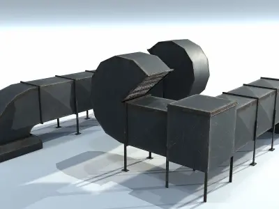 Air Duct Set Low-poly 3D model