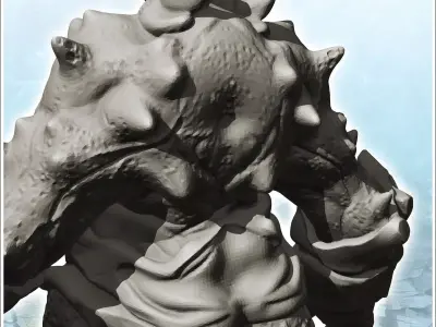 Orc in armor with pointed ears and hands 13 - Medieval Fantasy M 3D print model