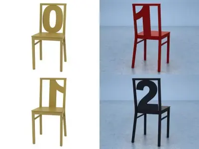 Chairs number chair 3D model