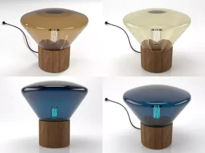 M four different colored lamps 3D model