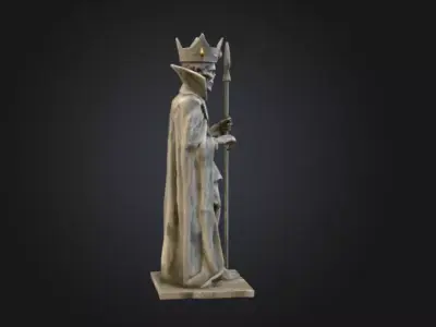 Stone Monarch of Spades Low-poly 3D model