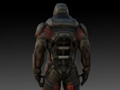 Futuristic Soldier 3D Model High-Quality Rigged Low-poly 3D model