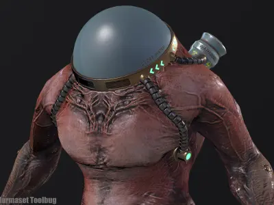 Cyborg Low-Poly game-ready animated 3D model Low-poly 3D model