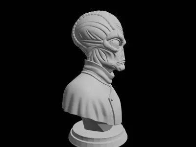 Grey Alien Bust 3D print model