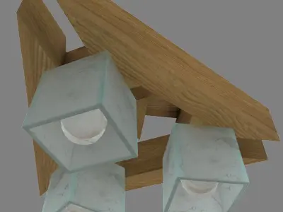 Wooden chandelier Triangula 3D model