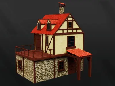 Medieval Modular Kit  Low-poly 3D model