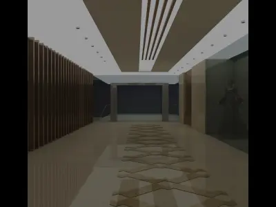 costume empty hallway with light shining Free 3D model