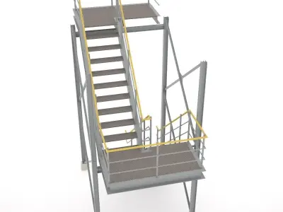 Industrial stairs - 01 3D model