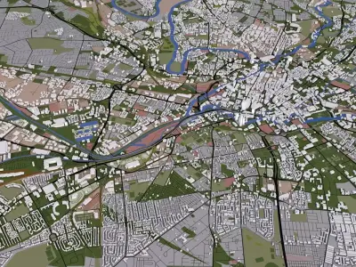 Manchester City UK Low-poly 3D model