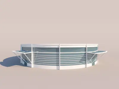 Low Poly Round Shop 3D model