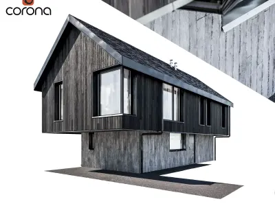 Modern house 11 at night 3D model