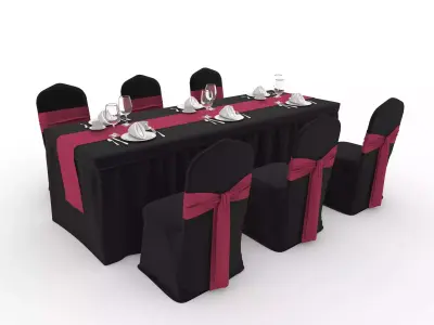 Collection Banquet Table and Chair 40 3D Model Pack