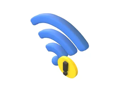 Wifi Problem Symbol v1 008 Low-poly 3D model