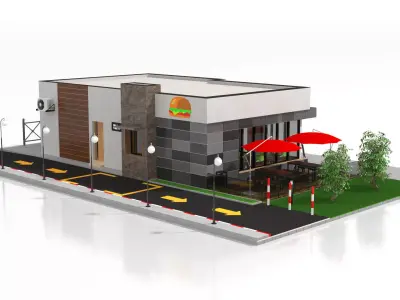 Drive-Thru Fast Food Restaurant  3D model purchase
