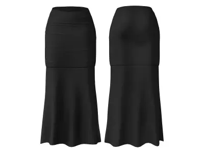 Black Victorian Outfit Earrings Top Skirt Low-poly 3D model