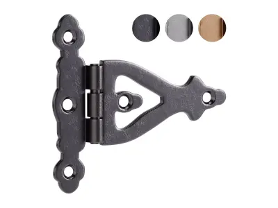 Black Wrought Iron Door Hinges 3D model