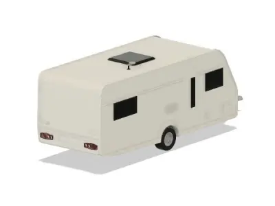 3d printable caravan - Hi poly 3D print model