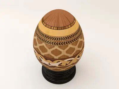 Greek wood egg 01  3D model
