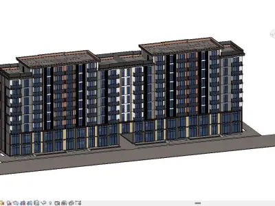Apartment model with terrace 3D model