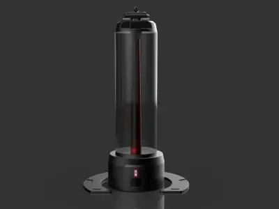 Sci-Fi Power Source Cylinder Battery Low-poly 3D model