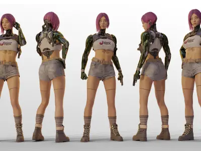 Amy The Cyber Girl 3d Model 3D model