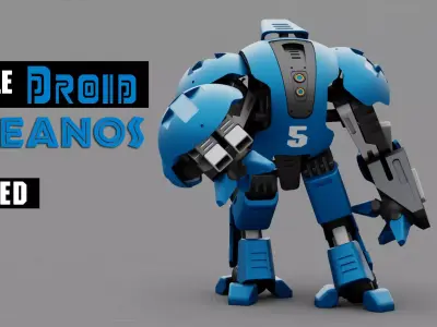 BATTLE DROID OKEANOS  RIGGED 3D model