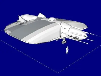 SQ Conqueror - Multirole space combat corvette class at a stands 3D print model