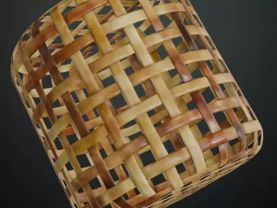 Variegated Two-Tone Rattan Weave PBR Texture