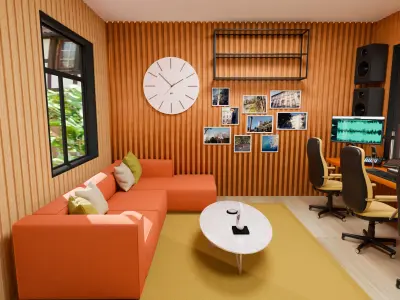 Music Studio Low-poly 3D model