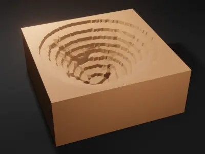 Isometric mining terrain Low-poly 3D model