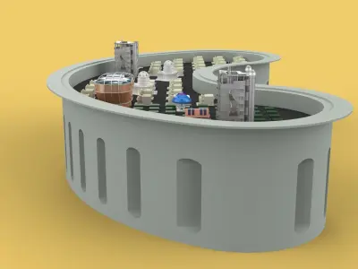 ANTI TSUNAMI BUILDING WALL INNOVATION CONCEPT 3D model