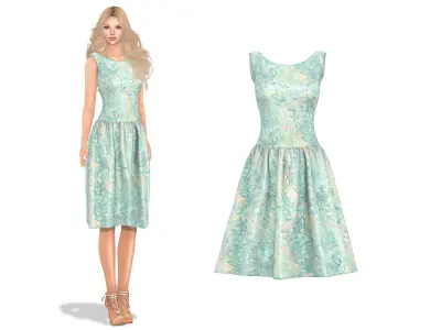 Princess Dress Low-poly 3D model