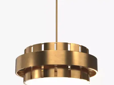 Orbit Brass Modern Round Chandelier 3D model