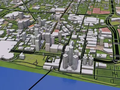 Denver City USA Low-poly 3D model