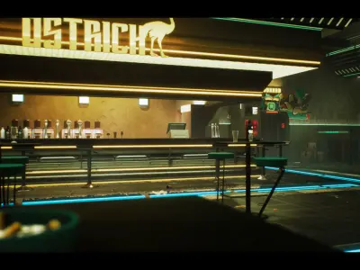 Cyberpunk Night Club Environment Low-poly 3D model