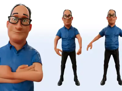 Dad Rigged Character 3d Model 3D model