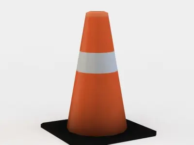 Road cone Low-poly 3D model