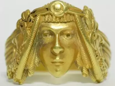 Dual Deity Gold Ring  Egyptian Greek Mythology Fusion  3D print model
