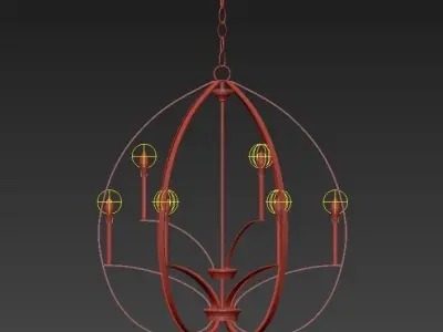 TILBURY chandelier with four candle holders 3D model