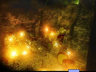 Golden Treasure And Cave Medieval 3D model