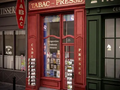  Collection of 18 typical Parisian ground floor shops 
