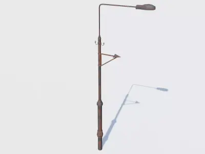 Old Rusty Street Lamp Low-poly 3D model