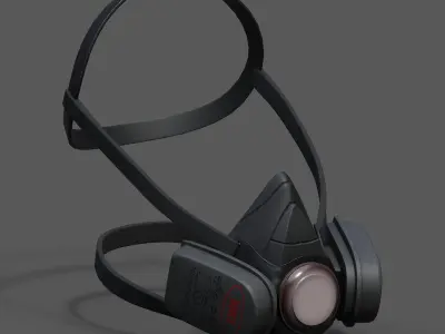 Gas mask protection futuristic technology armor  Low-poly 3D model