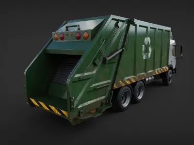 Trash garbage Truck Low-poly 3D model