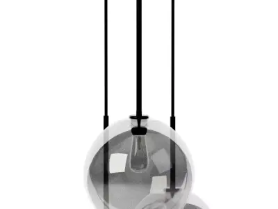 Sculptural Light Chandelier Dark Bronze Clear Glass Globe Mixed Low-poly 3D model