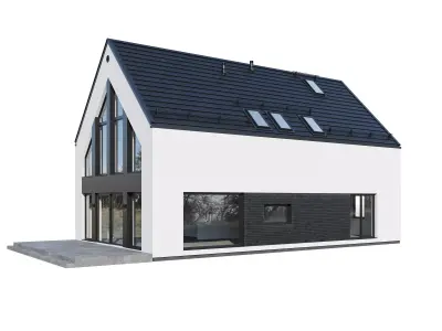 Modern Brick house 3D model