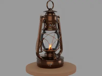 Old lantern 3D model Low-poly 3D model