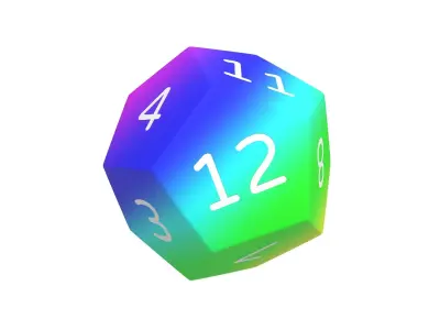 D12 Dice V1 013 Low-poly 3D model